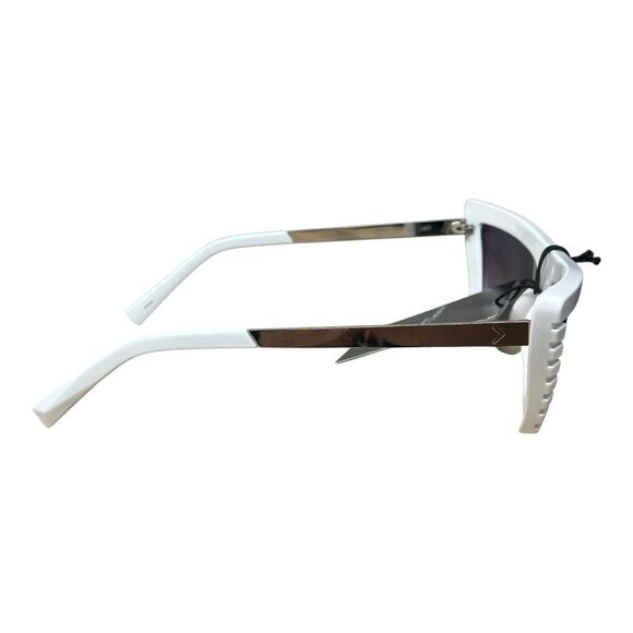 Kendall & Kylie Sunglasses Adult White Cateye Futuristic Pointed Y2K Costume NEW - Picture 6 of 7